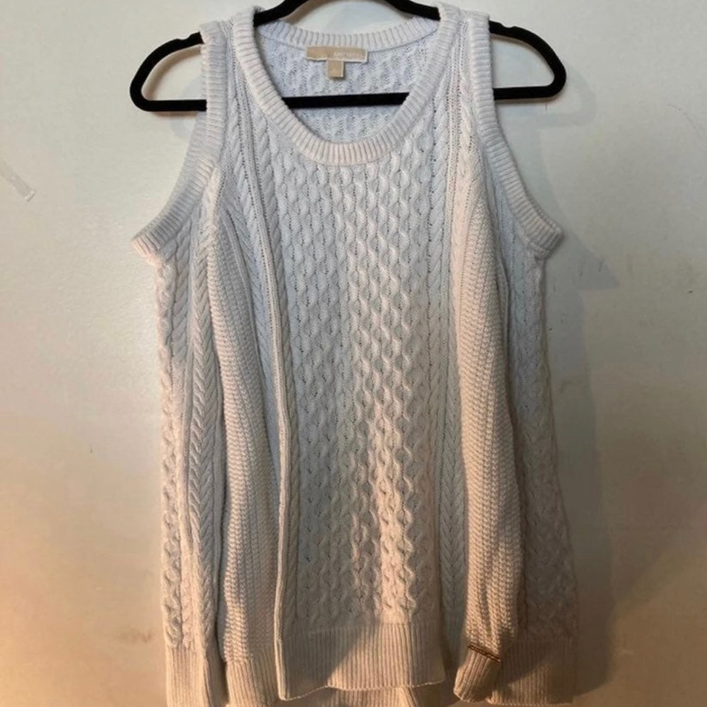 Michael Kors Cold Shoulder White Sweater